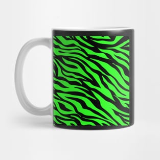 1980s preppy Girly chic modern safari  black lime green zebra print Mug